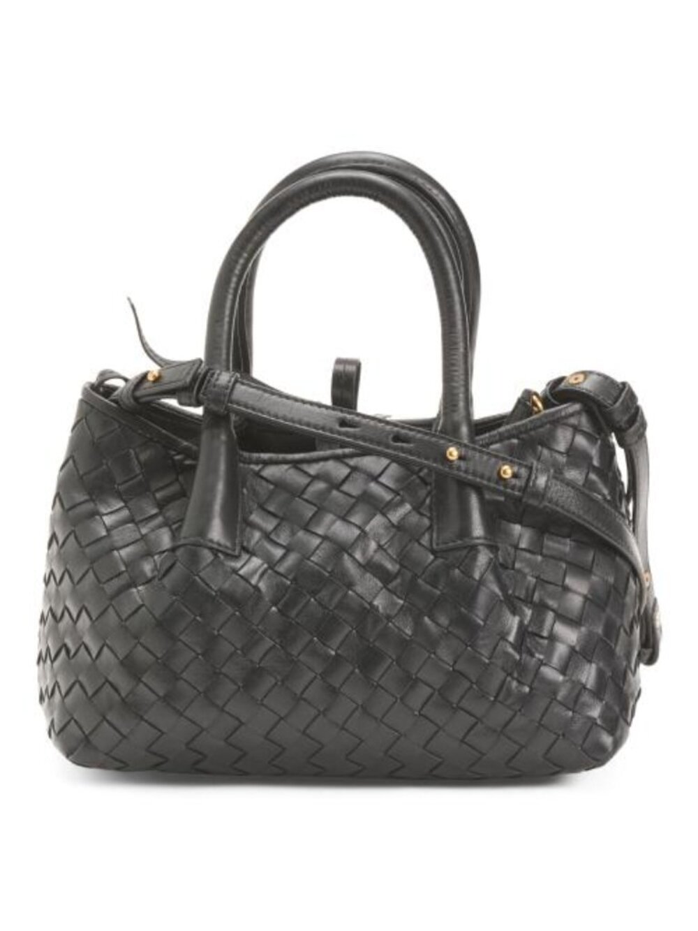 WALTER BAKER Leather Alina Hand Woven Mini Tote With Top Handle And Strap